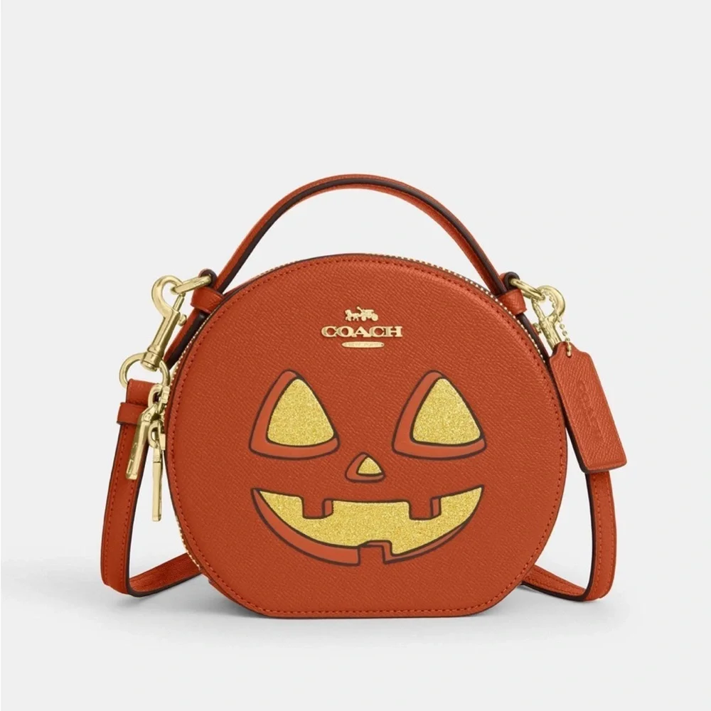 NWT Coach Canteen Crossbody Bag With Halloween Pumpkin Print CW468 - Picture 10 of 12